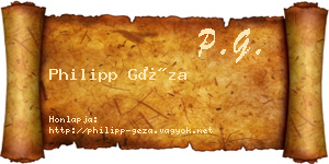 Philipp Géza névjegykártya